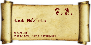 Hauk Márta névjegykártya